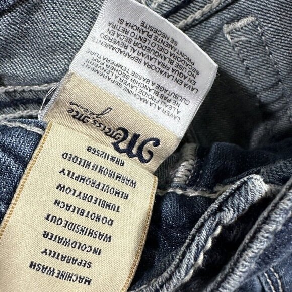 Miss Me Women Boot Cut Distressed Embellished Fleur Rear pockets Bling SZ 28 - Picture 5 of 11